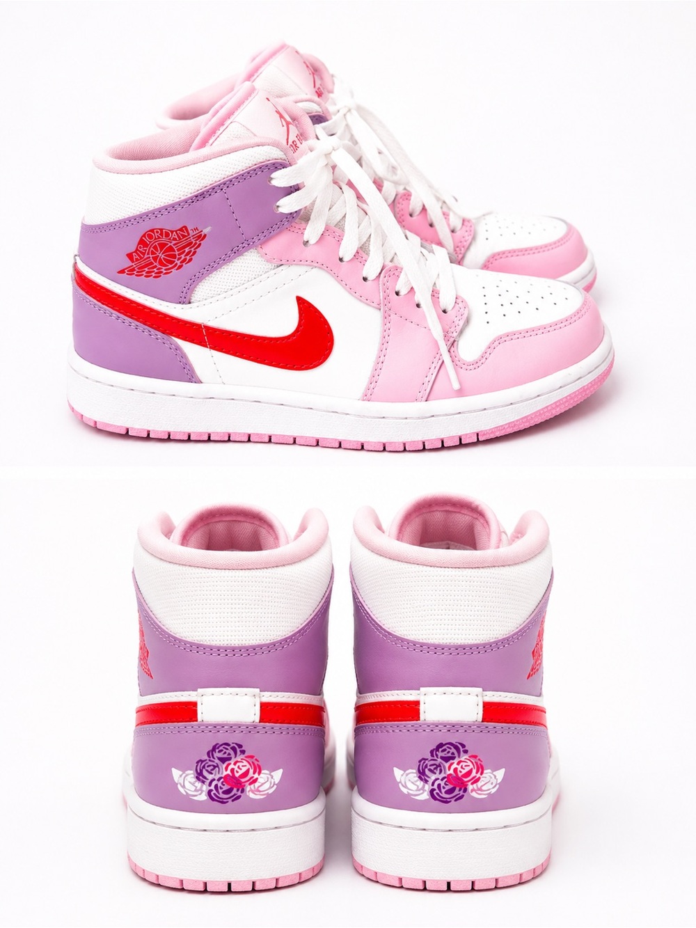 Jordan Kids' High-Top Sneakers - Pink, Purple & Red
